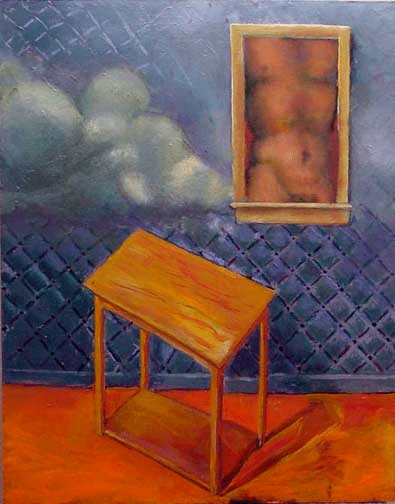 Torso in a Magic Window Oil Painting 